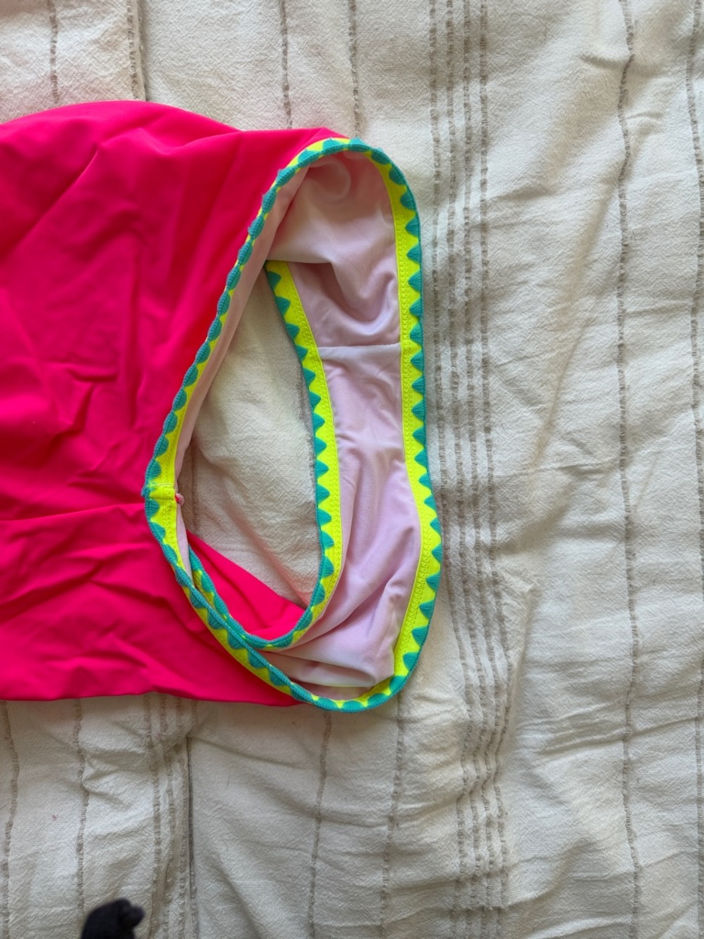 Neon Colorblock One-Piece Swimsuit - Pink/Orange - Picture 5 of 5